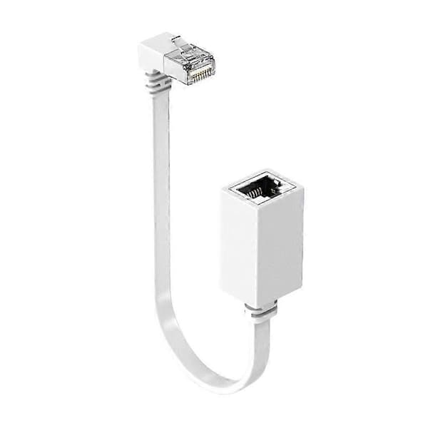90 graders rettvinklet CAT7 Ethernet-kabel RJ45-forlengelse for PC 15cm W Bend down