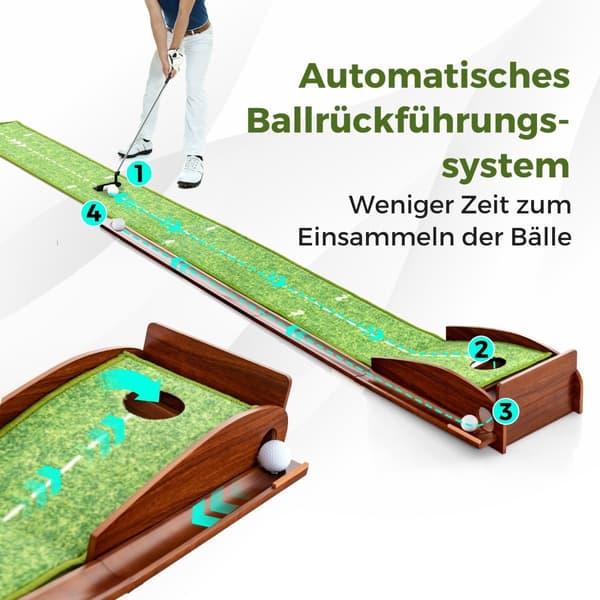 Golfputtemåtte med automatisk boldretur, 1 hul, 3 bolde 3300