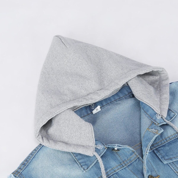 YOUTHUP Miesten Huppari Denim Liivi Rento Vintage Repaleinen Ulkovaatteet Cowboy Gilet Blue S
