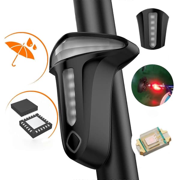 Smart bremsesensorlampe LED sykkelbaklys supersterkt baklys