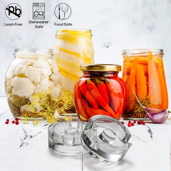 9 Fermentation Jars with Easy-Grip Handles, Glass Fermentation Kit, Wide Mouth Mason Jar Fermentation Lids, Pickles