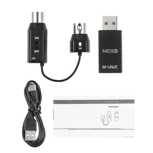 M-VAVE MS1 Mini langaton lähetysjärjestelmä MIDI langaton sovitin Plug and Play -tuki