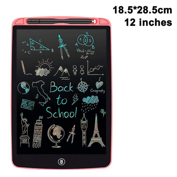 Fong Fong LCD-skrivetablet 10/12 tommer elektronisk skrivetegneblokke Bærbare Doodle Board Gaver til børn Kontormemo Hjem Whiteboard
