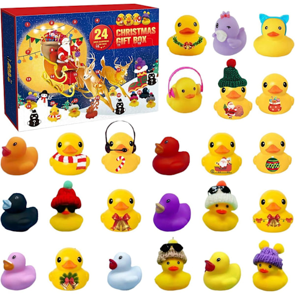 Rubber Duck Bath Toys 24 Days Christmas Calendar 2024, Christmas Toys Gifts For Adults Kids Girls Boys