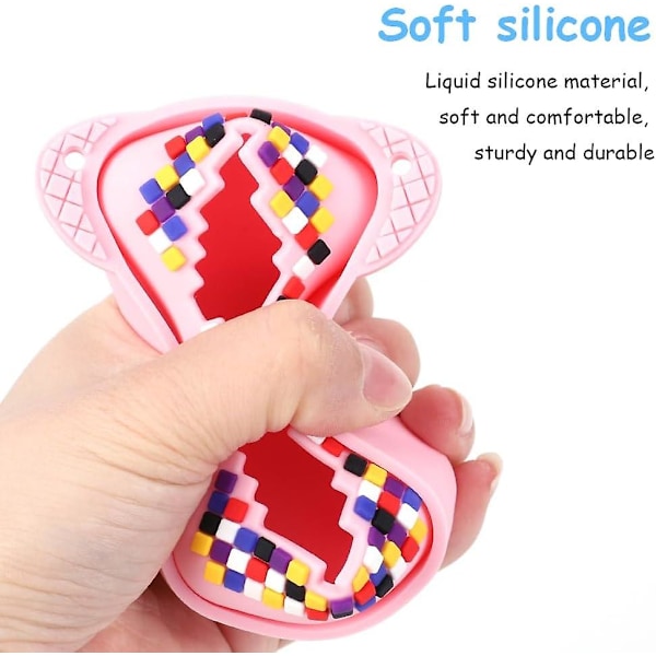 Silikonfodral för Bitzees interaktiva digitala husdjursleksak, skyddande hudfodral med snodd för Bitzee virtuella elektroniska husdjurstillbehör Pink