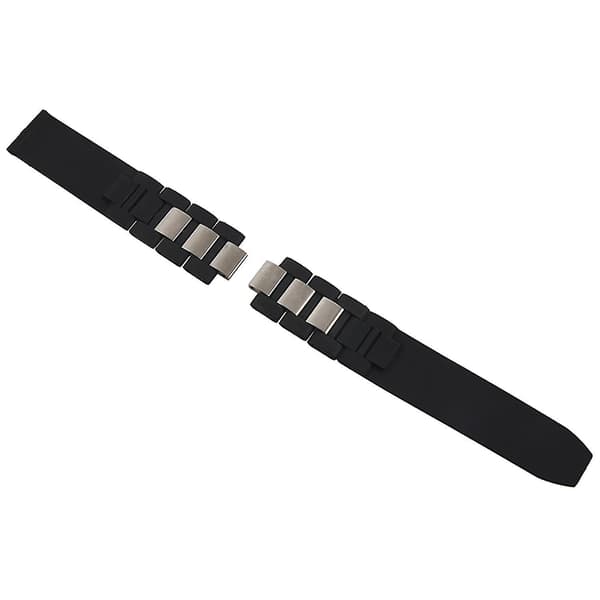 20mm Silikonrem for klokke til Chronoscaph Autoscaph 21, Svart