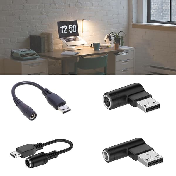 MSI USB-tupp til 5.5x2.5mm/7.4x5.0mm/MSI USB-tupp DC tønneplugg strømkabel Rectangle Tip