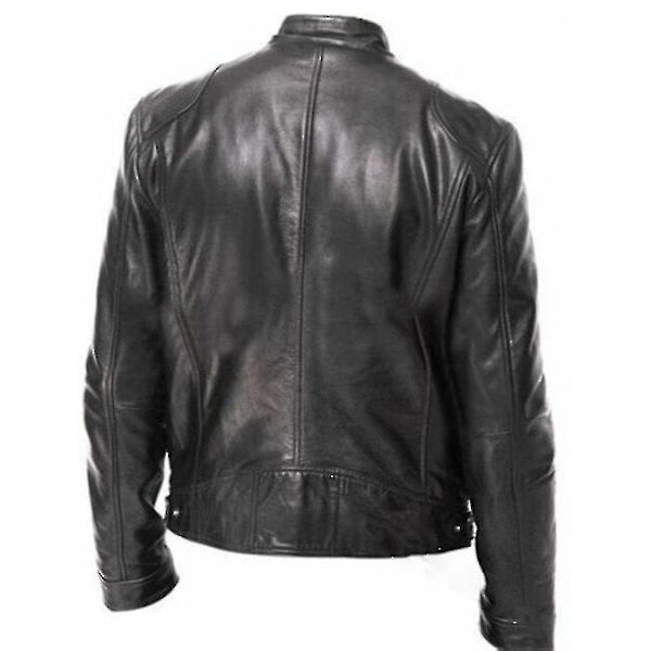 Svart/brun/khaki/röd Läderjacka Mjuk Långärmad Casual Kläder Kappa För Hem Sovrum Kontor Red 4XL