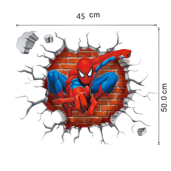 3d tegneserie Spiderman veggklistremerker superhelt for gutter barnerom--