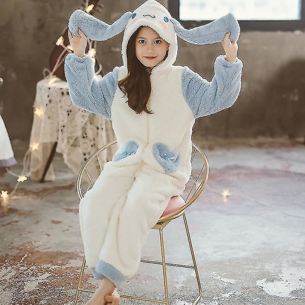 Sanrioed Plush Anime Cinnamoroll Vinter Flannel Børne Rompers Pige Dreng Toddler Jumpsuit Spædbarn Tøj Pyjamas Børn Overalls Gave 160cm