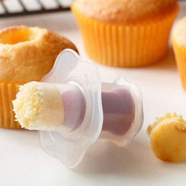 Cupcake-stempel, Pastry Corer, Dekorativ Deler, DIY Kakefyllingsverktøy, Kakebærer (4 stk, Tilfeldig farge)