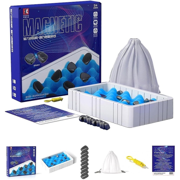 Magnetisk skakspil, magnetiske stenspil, magnetisk stenspil, magnetbrætspil, sjovt bordspil med magneter til børn og voksne