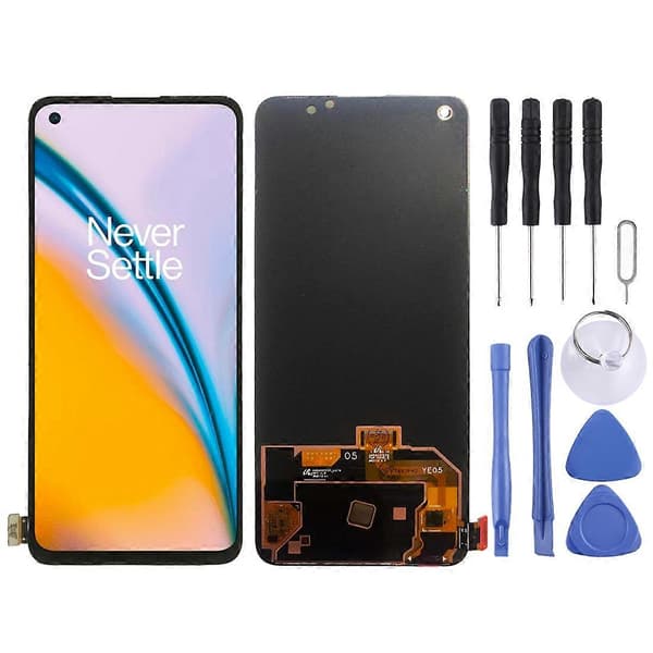 Til OnePlus Nord 2 5G 2021 med Digitizer Komplet Samling Original LCD Skærm (Sort) Black