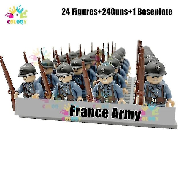 Nya WW2 Soldater Byggklossar Nation Army Mini Actionfigurer Militärklossar Pedagogiska Leksaker För Barn Pojkar Julgåvor 24pcs7