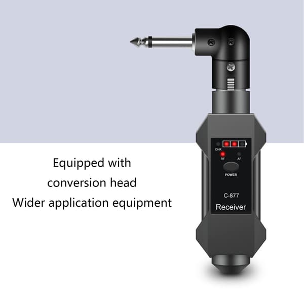 1-par plug-on mikrofon trådløst system XLR-sender og mottakeradapter med oppladbart 3,7V 14500 batteri