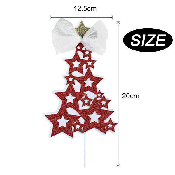 6-pack Jul Cupcake Toppers, Glittrande Julkaka