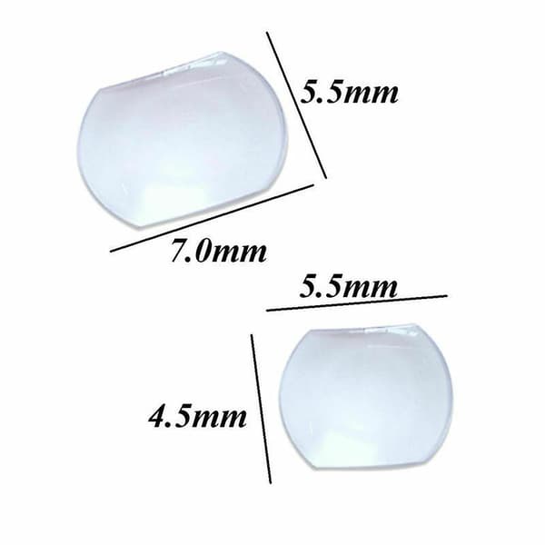 Safir Bubbla Förstoringsglas Lins för Klocka Datumfönster Kristallglas Lim Förstora 5.5 x 4.5mm