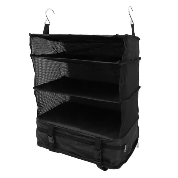 Hanging 3-Shelf Suitcase Portable Multifunctional Large Capacity Hanging Packing Cubes Storage Bag