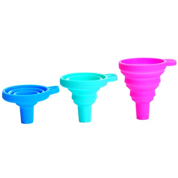 2 kpl - Silikonisuppilo - Kokoontaittuva - 7 cm Monivärinen