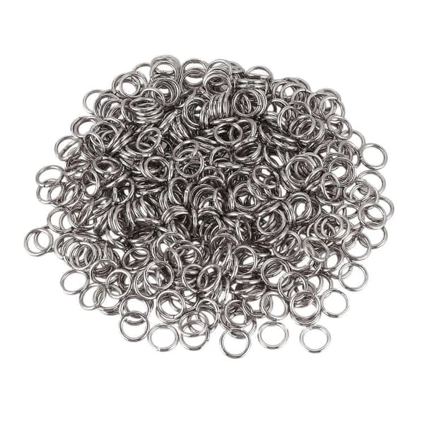 500 åbne springringe i rustfrit stål, 7 mm diameter. Fund