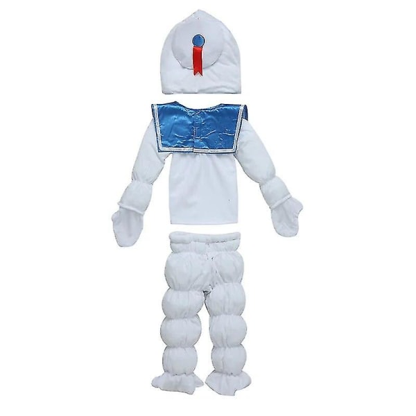 Ghostbusters Marshmallow Puft Barnkläder Cosplay Halloweenfest För Söta Vita 3-Delar Set Lilla Monsterkläder 80-90cm