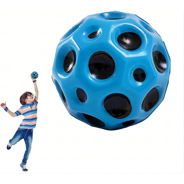 Space Balls Ekstrem høy hoppende ball og pop lyder Meteor Space Ball, Pop spretter Spaceball Gummi Sprett Ball Sensorisk Ball Blue