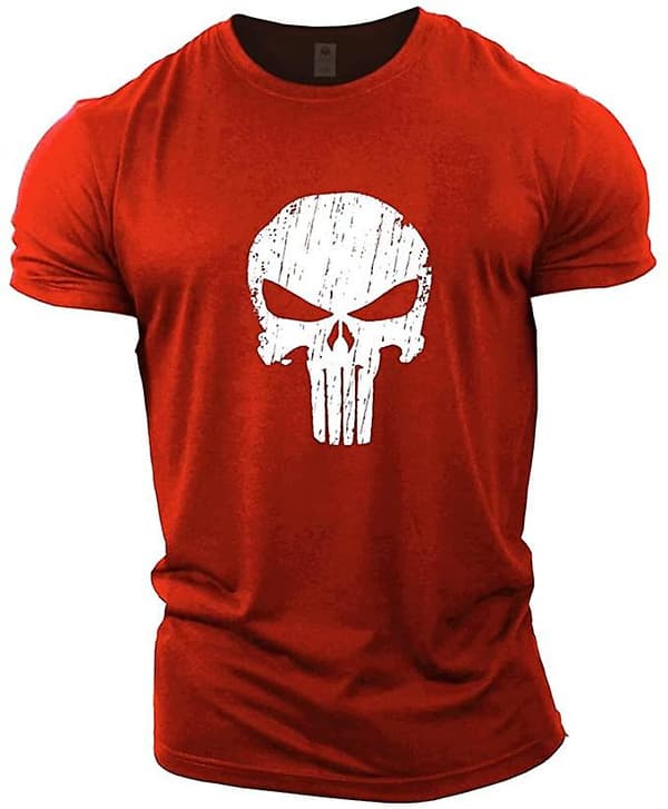 Punisher Skull Bodybuilding Topp Red M