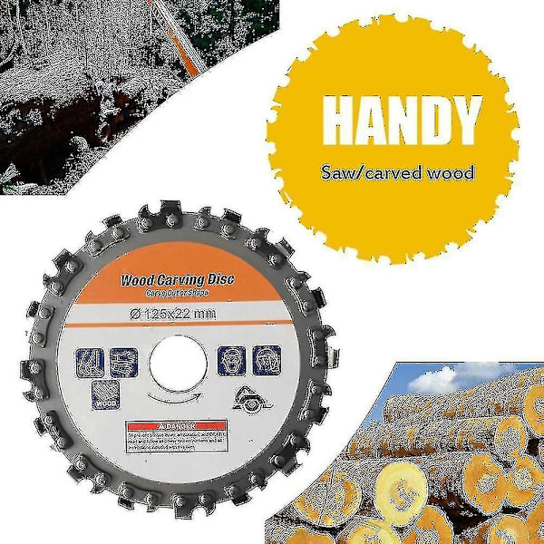 125mm 16 Tands Rustfrit Stål Slibningsmaskine Træbearbejdningsskive Rillningsmaskine Kæder Skive Træ C-yvan