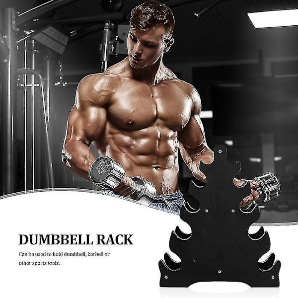Winomo Dumbbell Opbevaringsstativ Træblad Design Dumbbell Holder 5-lags Vægtløftning Dumbbell Opbevaringsstativ