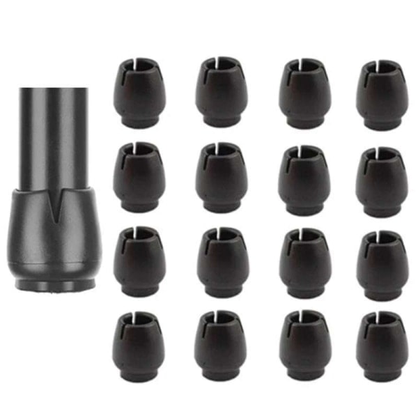 16-pack möbelfötter / silikonfötter för stolar - golvskydd Black