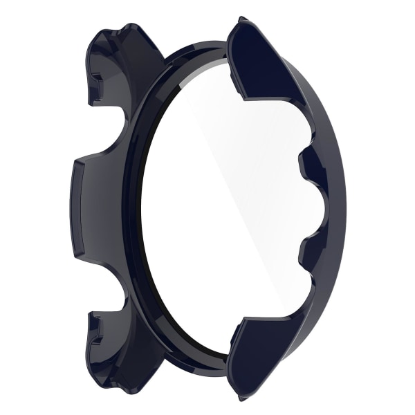 Full beskyttelse hard PC klokkeetui for Garmin Forerunner 255s med herdet glass skjermbeskytter Midnight Blue