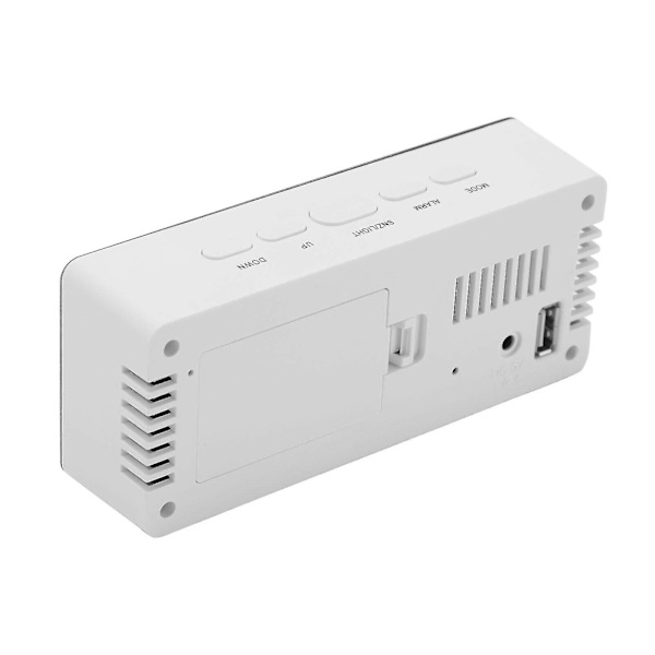 Stor väckarklocka med temperaturvisning, LED-spegel, digital väckarklocka