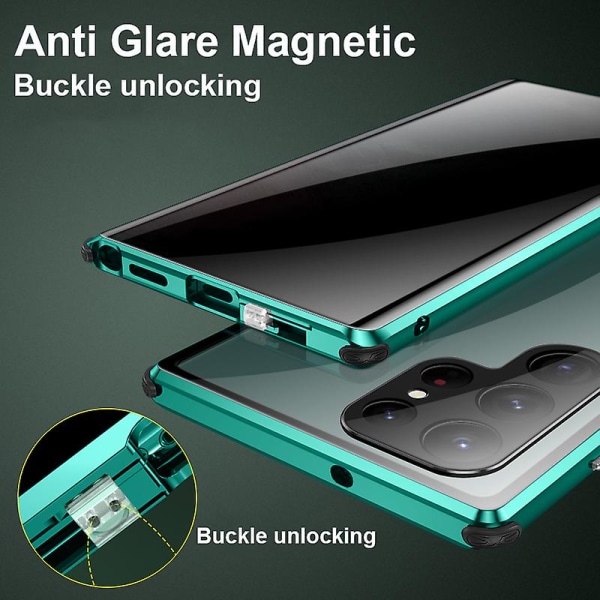 Anti Peeping Privacy Case Compatible With Samsung Galaxy S22 Ultra/s22, Double Sided Tempered Glass Magnetic Cover