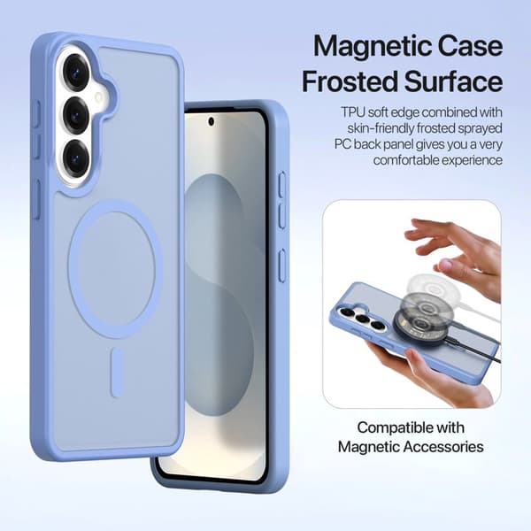 Dux Ducis Pungcover til Samsung Galaxy S26 Ægte læder Magnetisk - Lyseblå