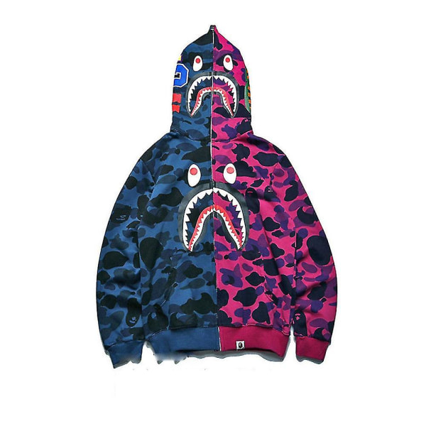 Shark Ape Bape Hoodie Camo Print Polyester Genser Casual Løstsittende Glidelåsjakke For Menn Kvinner Raoliang style 6 L