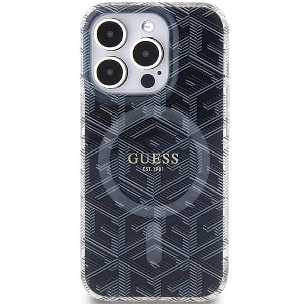 Guess IML GCube MagSafe-deksel til iPhone 15 Pro - svart
