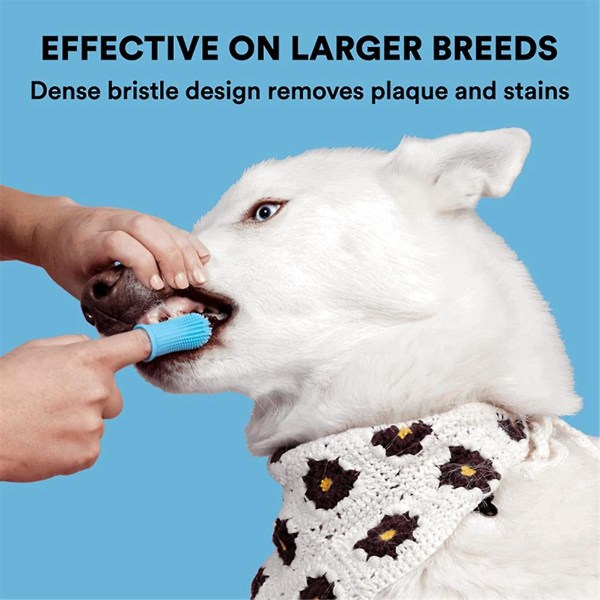 Hundtandborste, 360 Finger Tandborste Kit, Ergonomisk Design, Full Surround Borst För Enkla Tänder