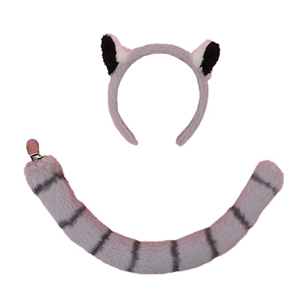 Plush Lemur Ørehodeband Lolita Hodeplagg Lang Hale Pels Hårbånd