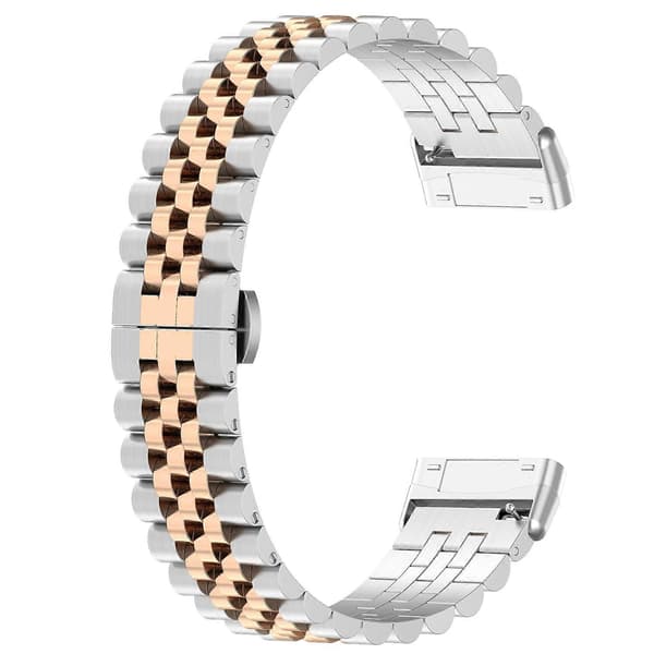 Til Fitbit Versa 3/Versa 4 Urremme i rustfrit stål, 5 perler, udskiftningsurrem med værktøj Multicolor Style H
