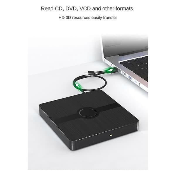 Ekstern Blu-Ray DVD-drev USB 3.0 Bærbare Optiske Drev CD DVD-brænder Afspiller Læser til Bærbar Computer Black