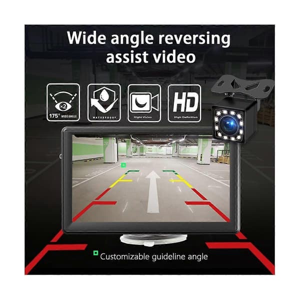 Portable Wireless Carplay Screen Dash Mount, 7 Inch Touch Screen Car Stereo Bluetooth, FM Car Radio, Reversing Camera, USB