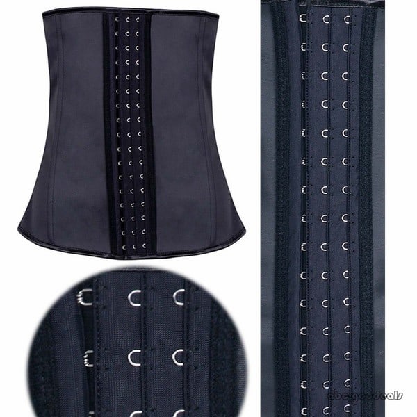Waist Trainer naturlatex korset Sort Black M