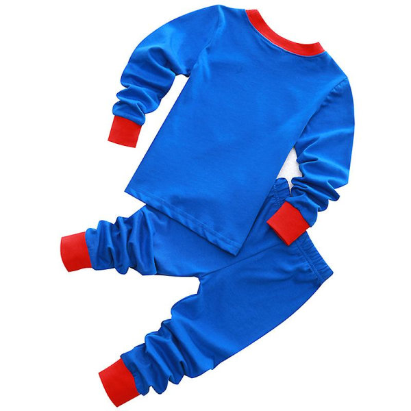 Barn Gutter Jenter Spiderman Superman Natttøy Pyjamassett Superheltentrekk Loungewear Blue Surperman 7 Years