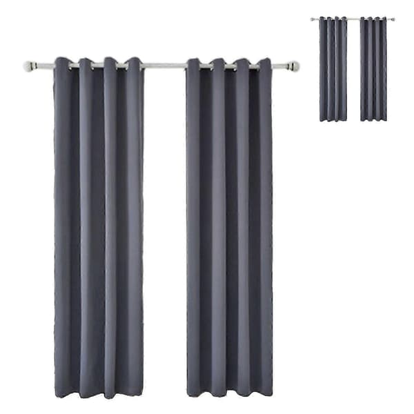 Mörkläggningsgardin Polyester Sovrum Mörkläggande Gardiner Mörkgrå för Heminredning