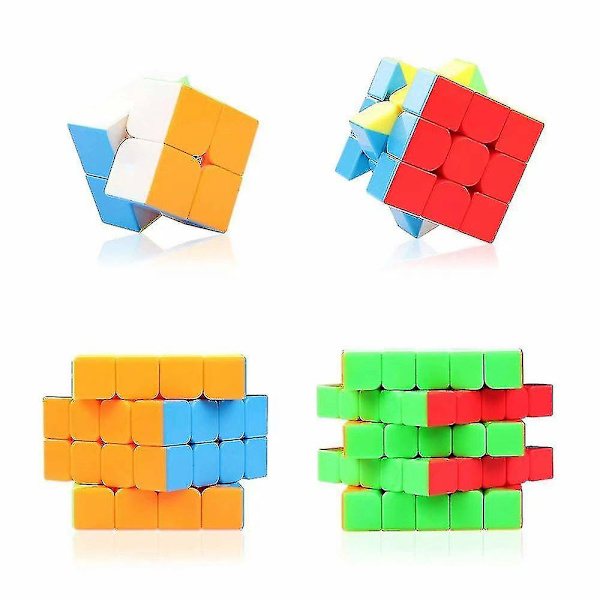 4 stk Magic Cube Speed ​​Cube 2x2 3x3 4x4 5x5 puslespil legetøj gave til børn