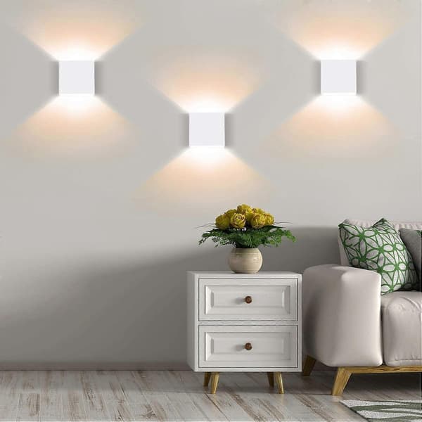 2-pack LED Wall Lamp Indoor Up and Down Wall Light Modern Wall Sconce Lighting Black 7W Aluminum White warm light