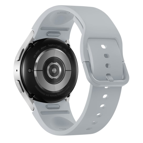 For Samsung Galaxy Watch6 40 / 44 mm / Watch6 Classic 43 / 47 mm Silikon klokkerem erstatningsklokkerem Silver
