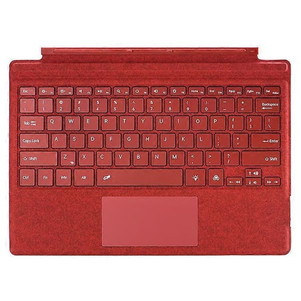 1089D Compatible Colorful Backlit Bluetooth Keyboard with Touchpad for Microsoft Surface Pro 7+ / 7 / 6 / 5 / 4 / 3 Red