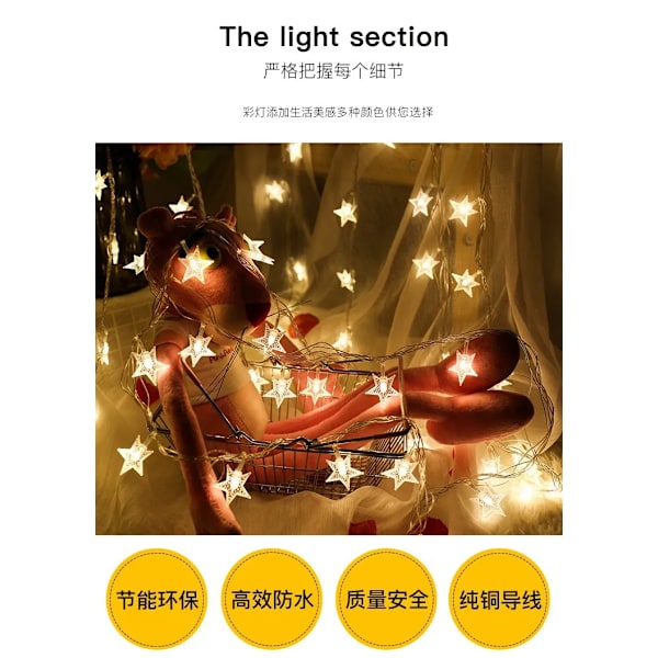 Silikon-fe-lys til julepynt Stjerne C Star Color 30 m300lamps Plug-in version
