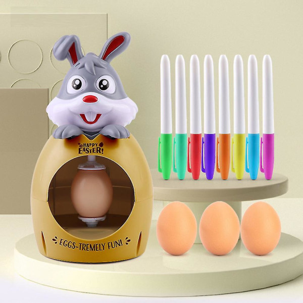 Påske malede æg maskine æg maler med pensel Elektrisk æg maleværktøj Brown